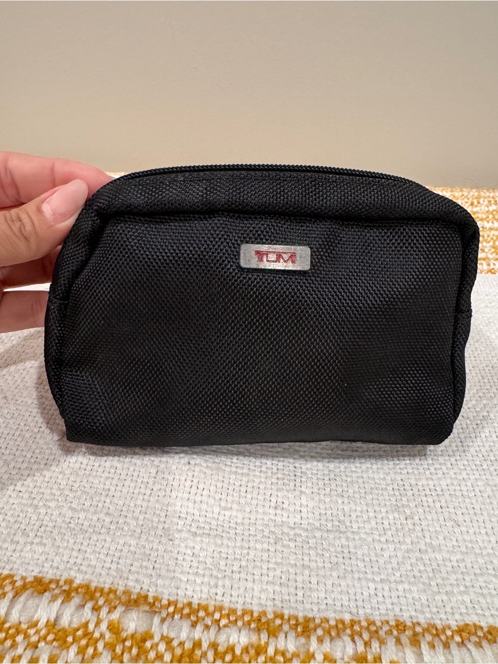 TUMI x Delta Black Nylon Travel Pouch - Compact Men's Accessory